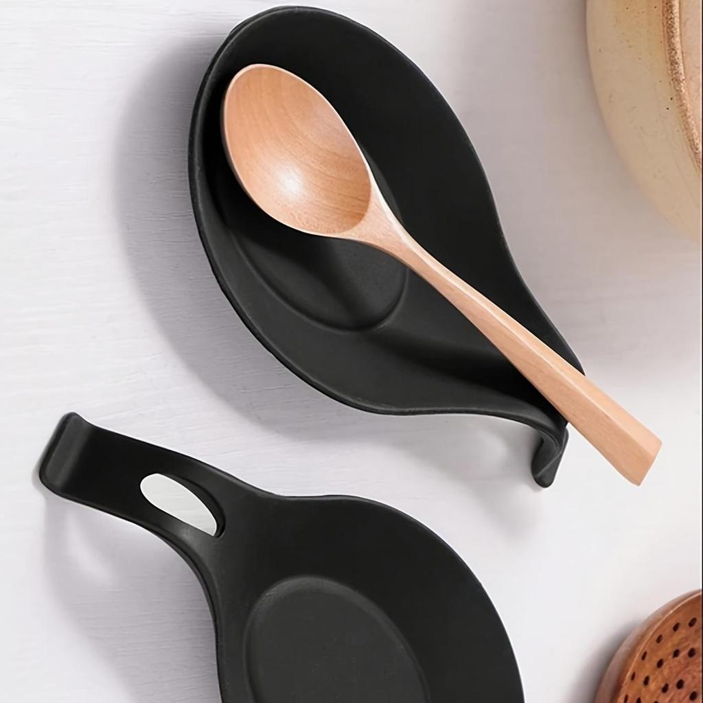 Varmebestandig TPE Silikon Skjeholder Sklisikker Lett å Rengjøre Kjøkkenredskapsholder Skålpute for Cocktail Snacksbrett