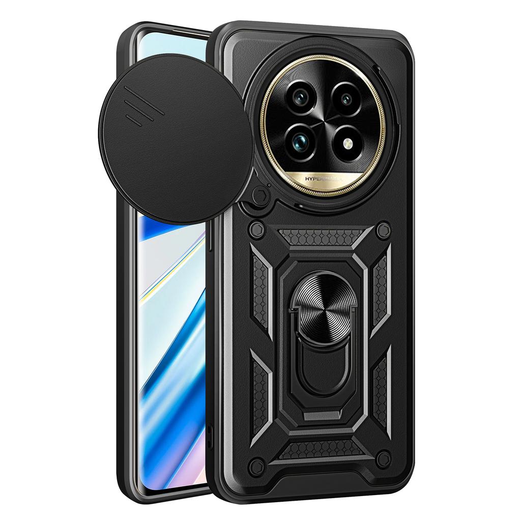 Pro Realme 13 Pro 5G (Globální)/13 Pro+ 5G (Globální) Pouzdro s posuvným krytem kamery PC+TPU Stojánek Kryt na telefon
