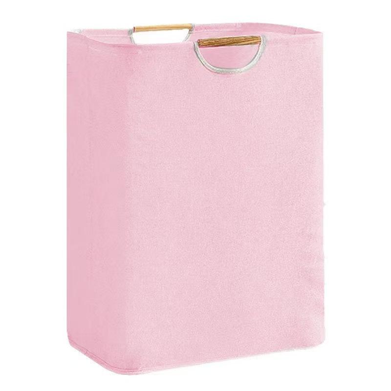 Foldable Cotton & Linen Laundry Basket with Large Capacity for Clothes and Toy Storage - Handheld Bathroom Hamper.