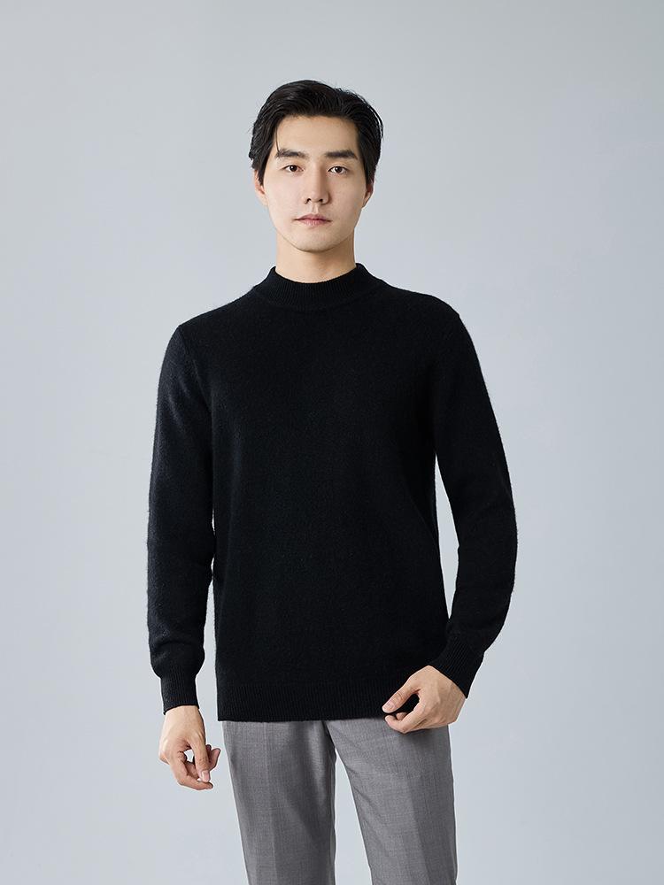 Semi-turtleneck cashmere sweater seven-needle thickened pullover sweater bottoming knitted sweater wool sweater