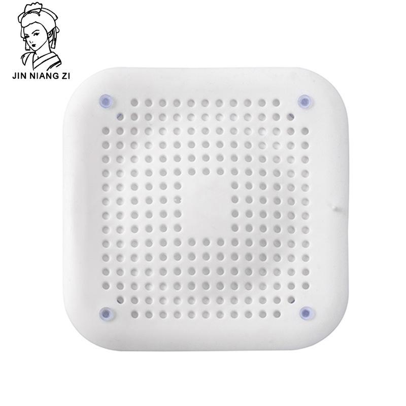 

Сетка для волос, фильтр для раковины против засоров, пробка для слива пола в ванной, душевой кабине, силиконовая пробка, кухонный дезодоратор, аксессуары для ванной комнаты 14.5cm*14.5cm белый