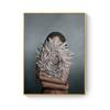 HAOCHU Posters and Prints Flowers Feather Sexy Women Character Canvas Painting  Wall Pictures For Living Room Home Decoration