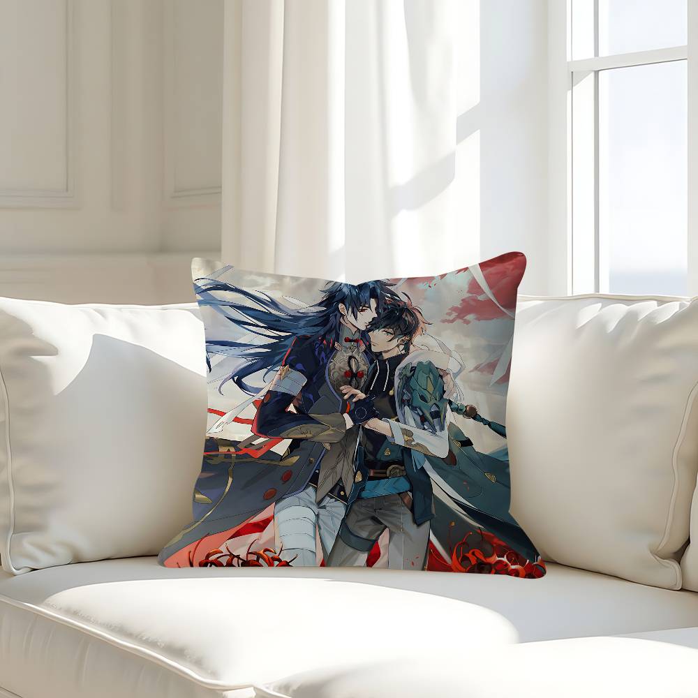 H-Honkai Star Rail Kissenbezug Abnehmbarer Waschbarer Kissenbezug – Ganzjahresweichleinen