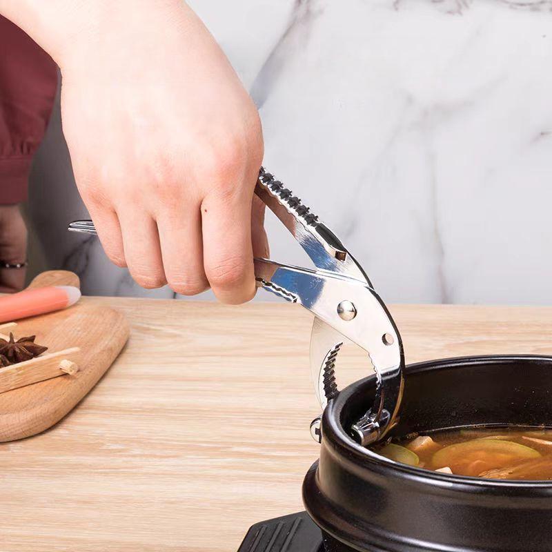 Topfclip Pfannengriff Küchenzange Pizzahalter Greifer Backgriff Rutschfest Hitzebeständig Schüsselclip Geschirr Aluminiumlegierung Topfhalter