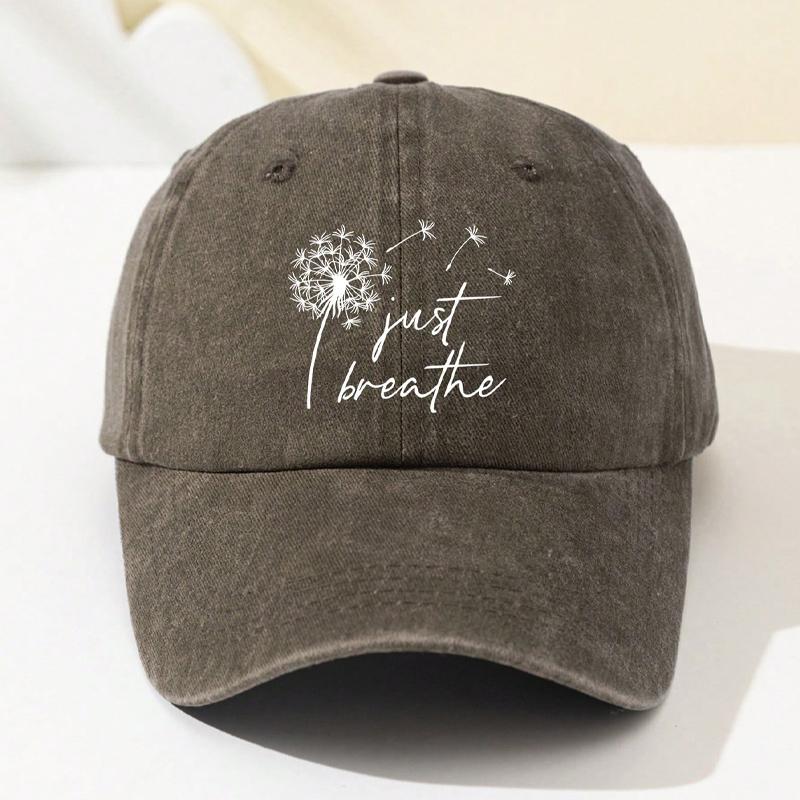

1 piece of women s dandelion pattern soft top baseball cap, adjustable outdoor hat, sun shading, breathable and comfortable Adjustable кавовий