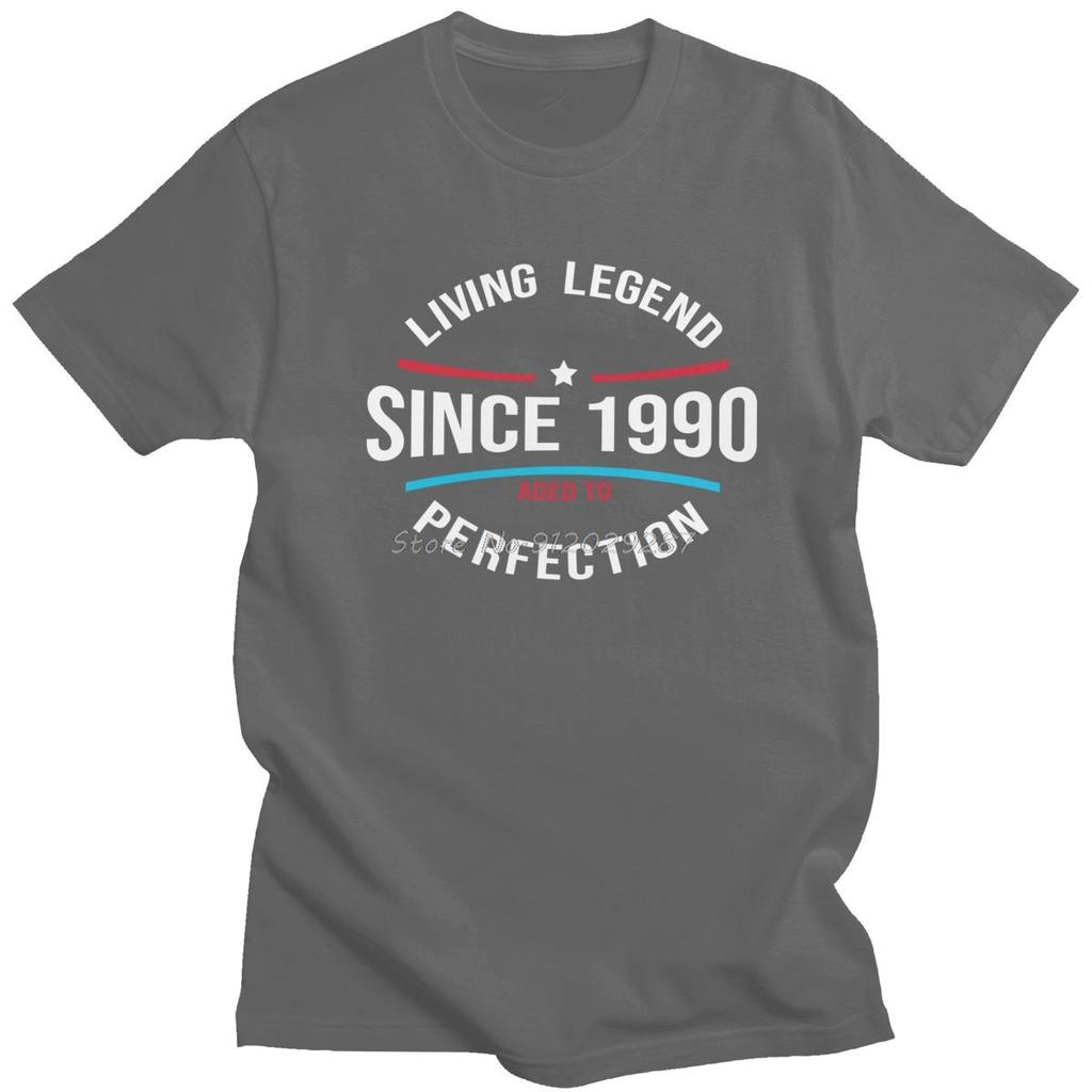 Living Legend Since 1990 Shirt Aged To Perfection Tshirt Men Cotton Old Birthday Gift Tee Top Short Sleeve T-shirt