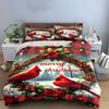 Cardinals, Wreath, Poinsettias, Berries. Bedding Sets Duvet Cover Sets Duvet Covers Pillowcases(1 * Duvet Cover 2 * Pillowcases Without Duvet Insert)