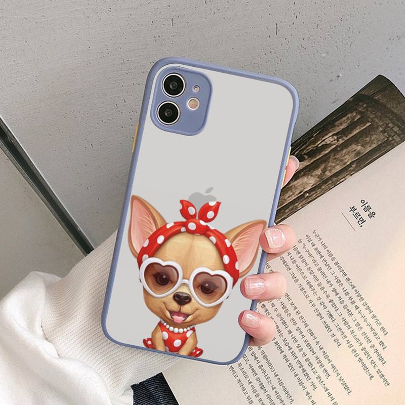 

Чехол для телефона с собакой чихуахуа для iPhone X XR XS 7 8 Plus 11 12 13 pro MAX 13mini полупрозрачный матовый чехол iphone 13promax