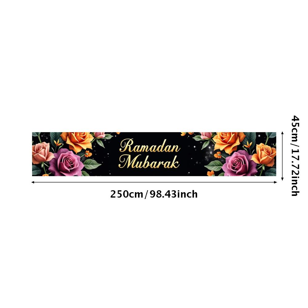 Ramadan Mubarak Banner Backdrop Lanterns Crescent Stars Mosque Party Celebration Ramadan Kareem Photography Decorations Props