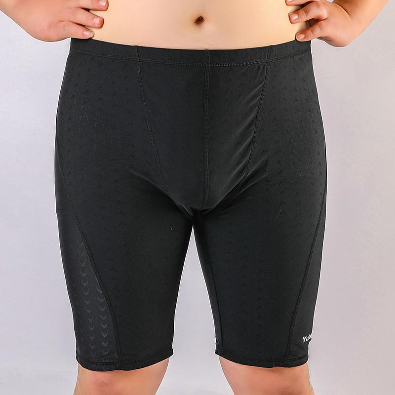 Mens Quick-Dry Performance Swim Trunks With Shark Skin Texture Plus Size Up To 9XL Nylon Spandex Blend