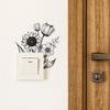 Self Adhesive Black and White Flower Switch Plate Stickers Peel and Stick Removable Waterproof