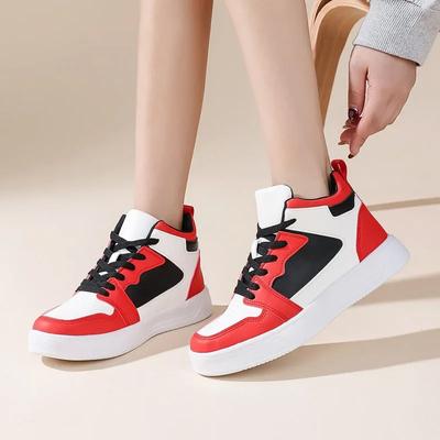 Autumn Unisex Trainers Women Men Fashion Sports Shoes Leather High-top Lace-up Casual Shoes Walking Jogging Platform Sneakers