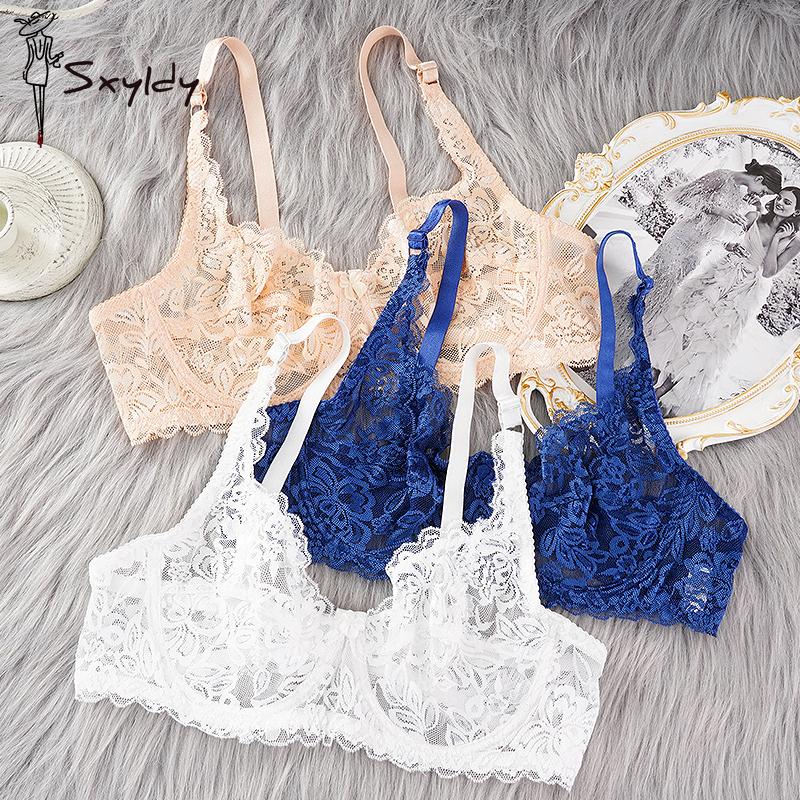 Women Sexy Lace Bras Push Up Bralette Embroidery Bra  Hollow Out Brassiere Female Underwire Underwear