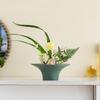 Peacock Green Zen Style Conical Ceramic Vase for Flower Arranging