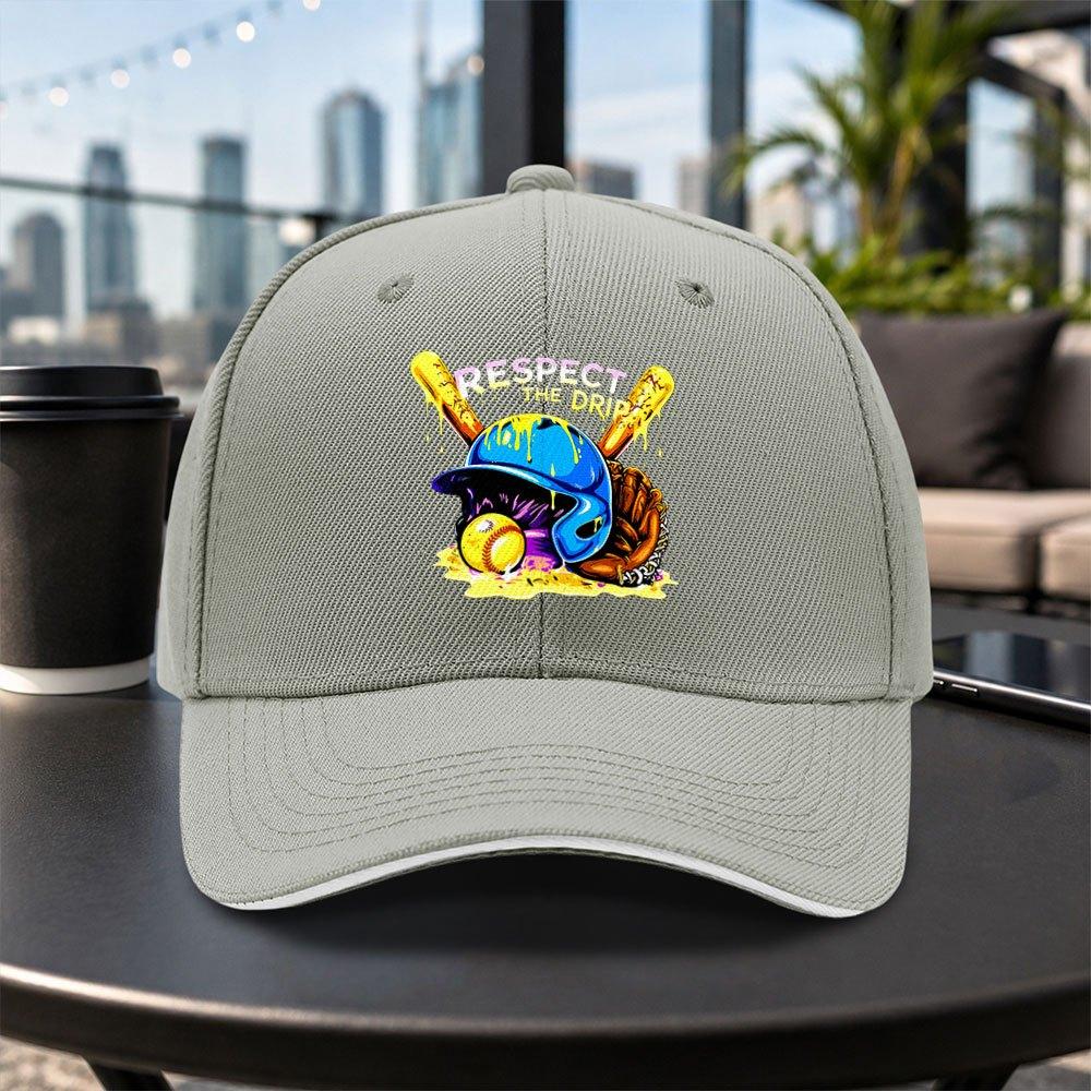 RESPECT THE DRIP Baseball Cap Unisex Adjustable Duckbill Hat Lightweight Travel Party Daily Wear Multiple Colors