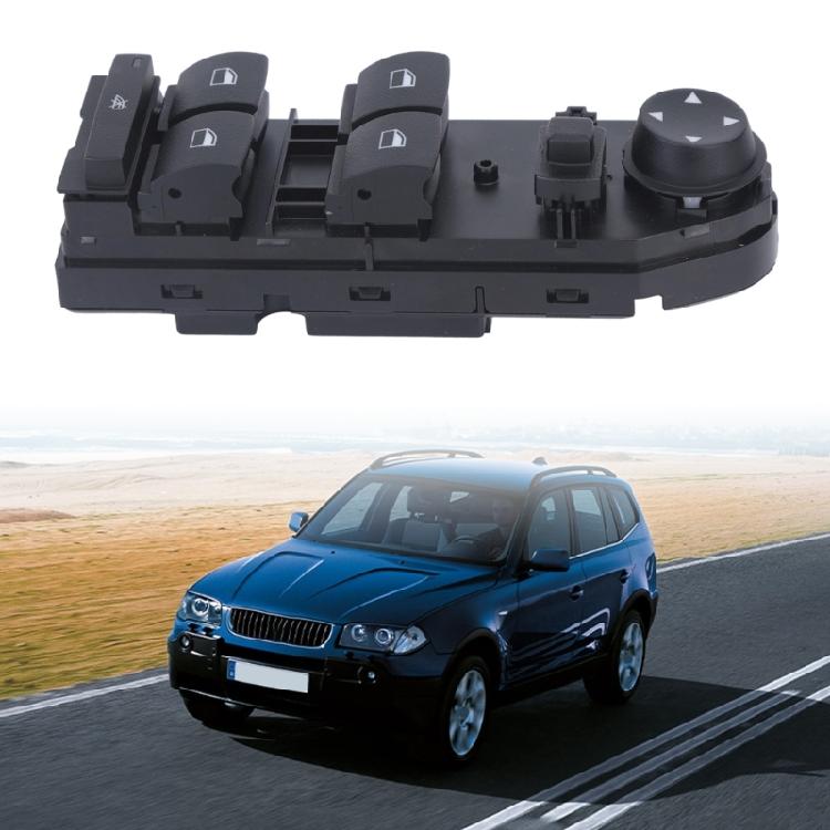 Driver Door Window Main Switches for E83 2004-2010, Four Window Control Buttons and Mirror , ABS Electronic Housing, Replacement Assembly 61313414352