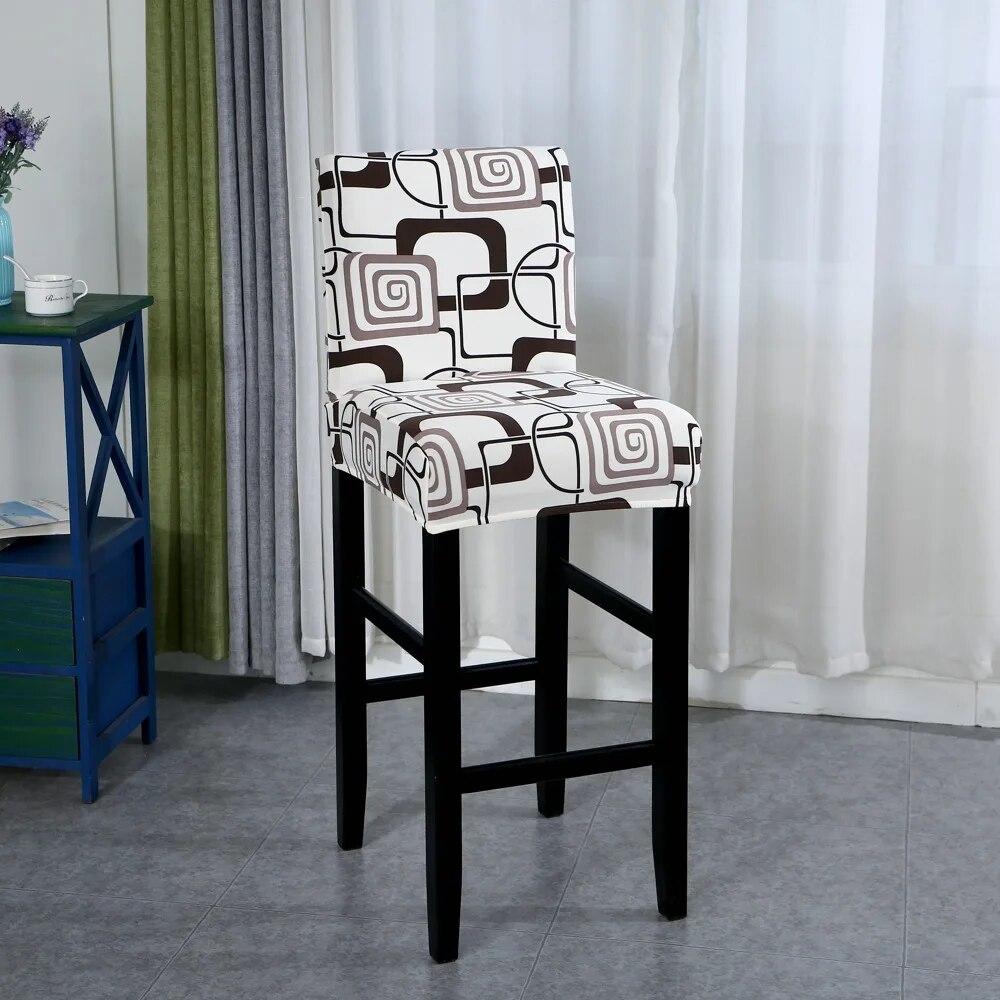 Elastic Bar Stool Chair Cover Home Dining Room Bar Seat Cover Geometric Style Restaurant Hotel Decor Washable Easy Cover