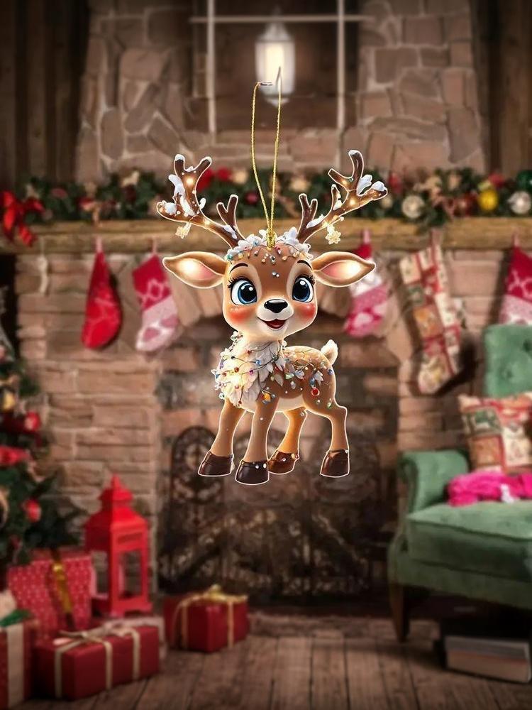 Décoration de Noël Cerf Arbre de Noël Ornement Élan Décoration Maison Renne Joyeux Noël Cadeau Natal Navidad Noel Nouvel An