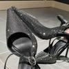 Fashion French Toe Rhinestone High Heels 2025 Spring/Summer New Style Elegant Lady Sandals For Women With Thin Heels And Pointed Tips