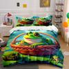 Whimsical Frogs' Basket Bliss Bedding Sets Duvet Covers Pillowcases(1* Duvet Cover 2* Pillowcases Without Duvet Insert)