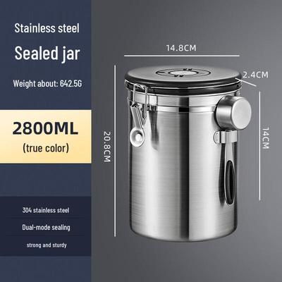 Stainless Steel Coffee Bean Storage Jar
