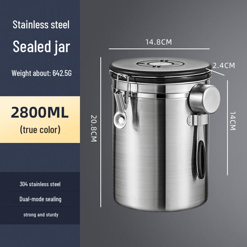 

Stainless Steel Coffee Bean Storage Jar