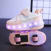 Kid's Luminous Sneaker Rubbing Shoes Children's Shoes Solid Milk Patch Charging Lamp Shoes Kids Glowing Sneakers