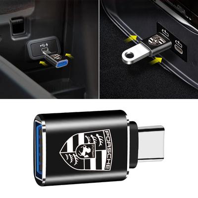 Araba USB Tip C Kablo Dönüştürücü Şarj Adaptörü Araba Aksesuarları Porsche Boxster Cayenne Panamera Macan Cayman 911 918 996 917 991 İçin
