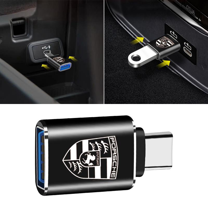 Car Usb Type C Cable Converter Charging Adapter Car Accessories For Porsche Boxster Cayenne Panamera Macan Cayman 911 918 996 917 991