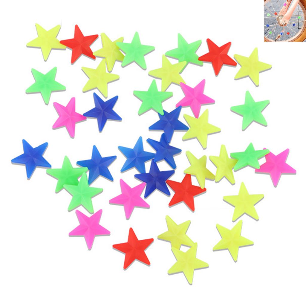Colorful Bike Wheel Spokes Star/Heart Shape Bike Wheel Spoke Accessories Bike Decor Beads for Kids