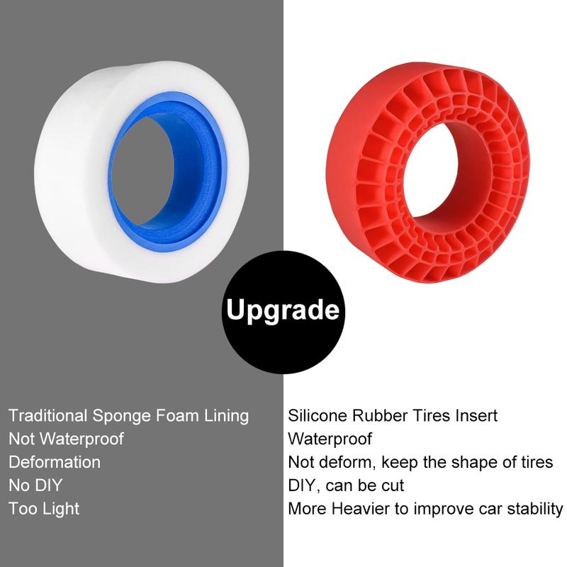 9IMOD 1.9inch Tires Insert Silicone Rubber Insert Foam Waterproof for 1/10 TRX4 SCX10