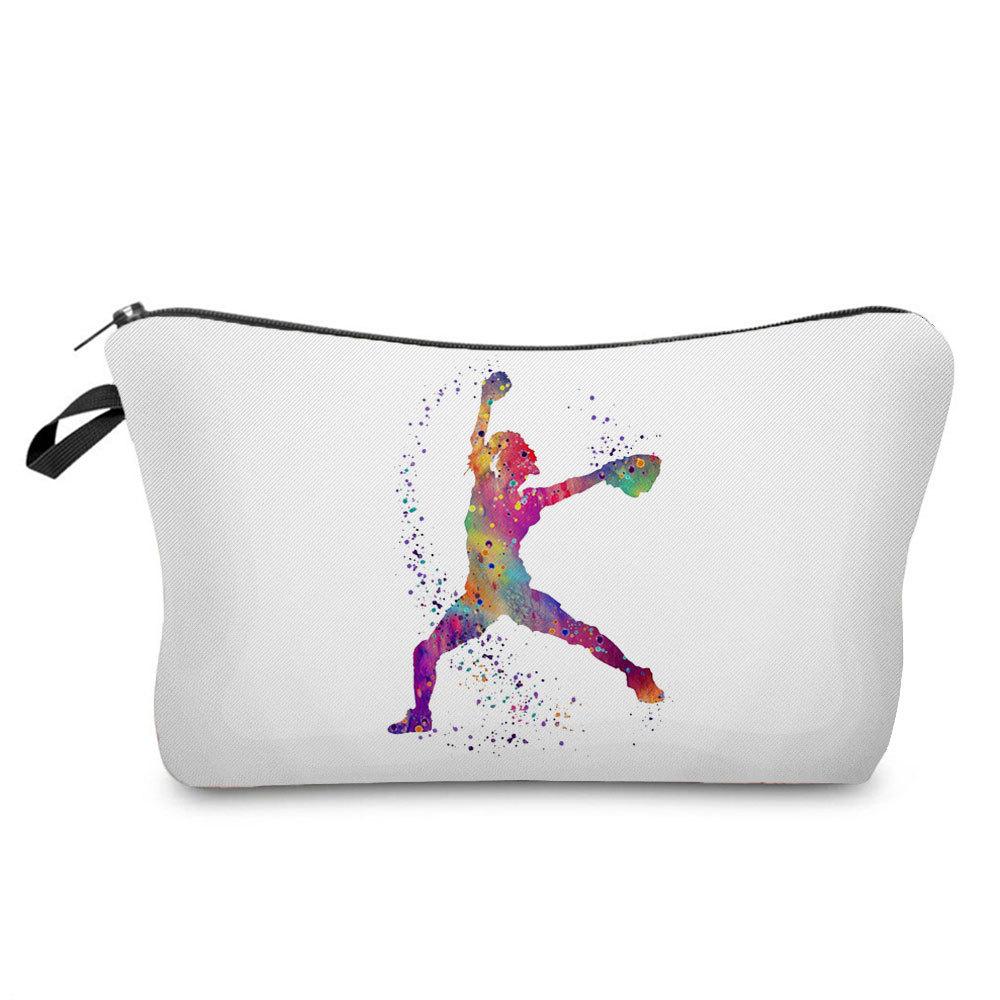 Women Gymnastics Print Cosmetic Bag Toiletries Organize Travel Storage Case KTB