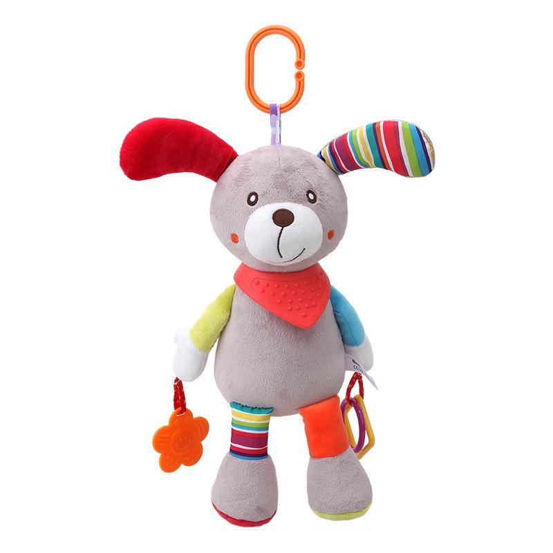 Cute Puppy & Rabbit Pacifier Doll - Colorful Plush Teether Toy with Crinkle Paper for Babies