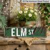 15.7×3.94inch Elm Street Metal Sign - Vintage Retro Wall-Mounted Plaque with Elm Street, Aluminum Decorative Sign, for Home, Bar, Cafe, Garage Decor