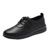 Women's Black Soft Leather Anti-Slip Loafers for Long Hours in Hotel Kitchens