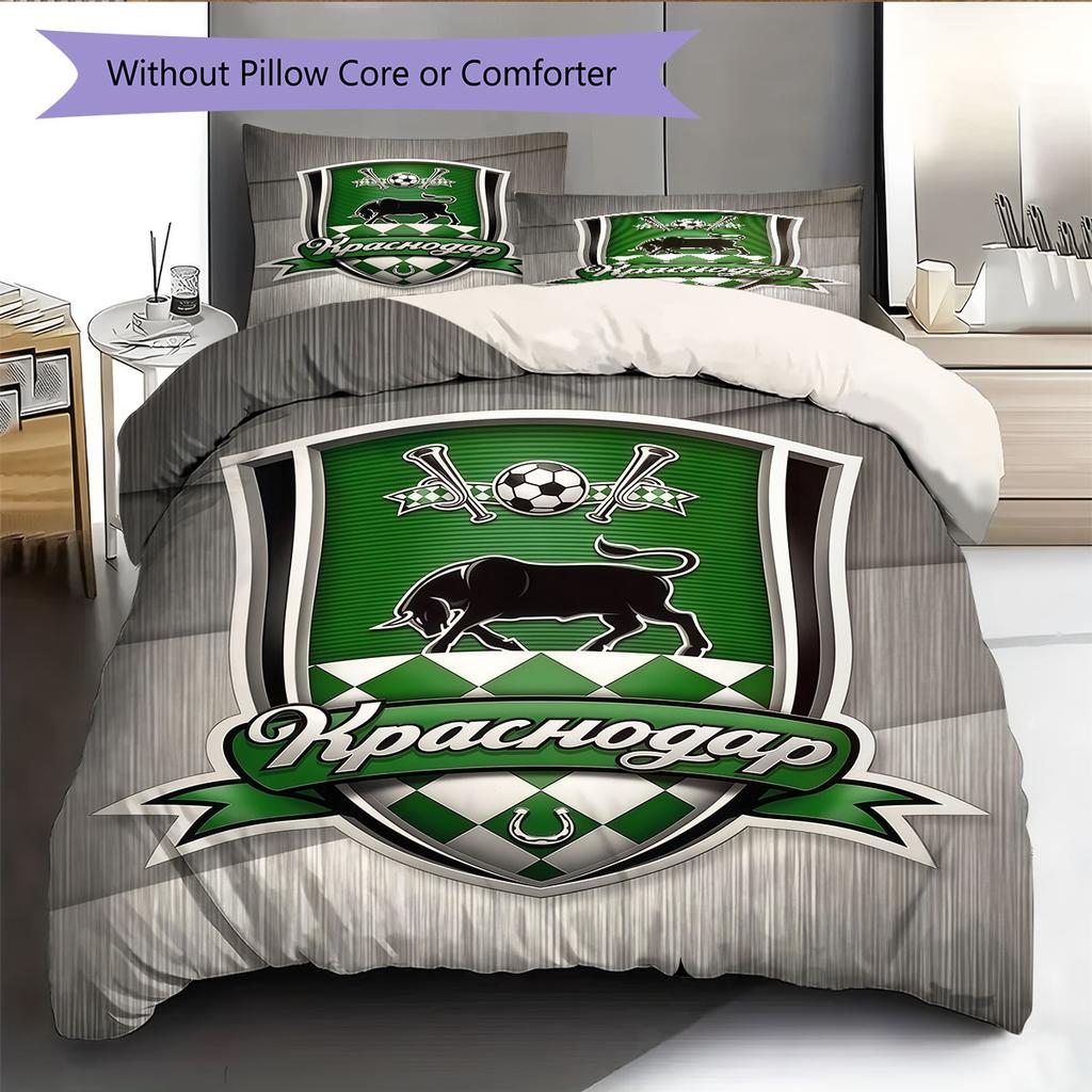 FC Krasnodar Fight Bedding Quilt Set Quilt Cover Pillowcase Home Decoration Birthday Gift (1 * duvet cover + 2 * pillowcase, without core)