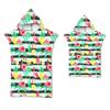 Flamingo Strandtuch Schnelltrocknend Kapuzenmantel Neoprenanzug Erwachsene Kinder Große Handtücher Eltern-Kind-Poncho Bademantel für Schwimmen Surfen