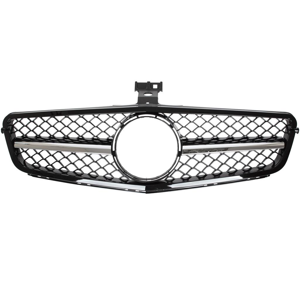Mercedes C-Class W204 2019-2023 Grille Between Headlights PIANO BLACK & CHROME
