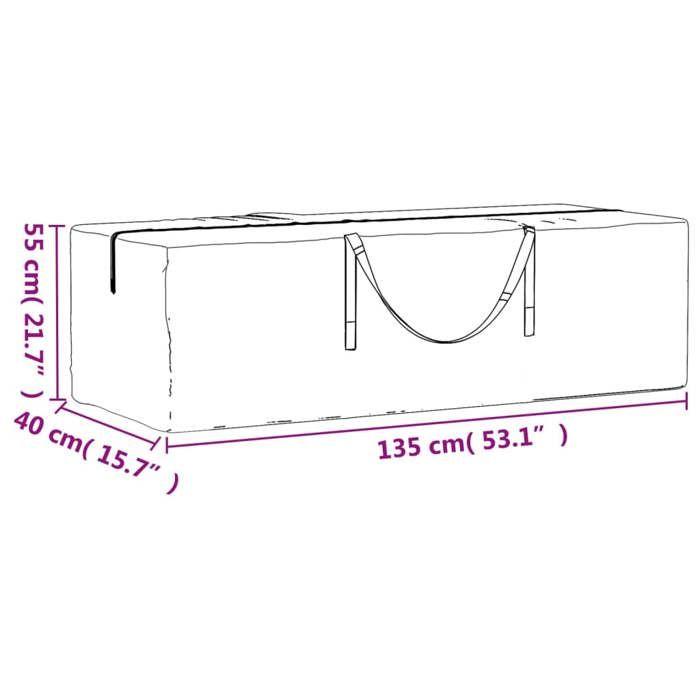 VidaXL Storage Bag for Garden Cushions Black 135x40x55 Cm PE 319345