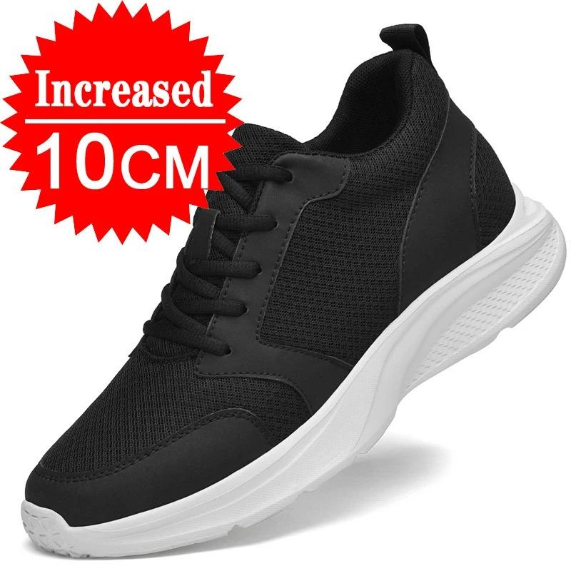 Scarpe da uomo con rialzo Sneakers per aumentare l'altezza Scarpe casual alla moda con lacci Scarpe bianche da esterno per rialzo interno 4-10 cm Scarpe da uomo