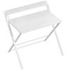 Compact Folding Desk for Small Spaces with Storage Shelf for Home Office, White