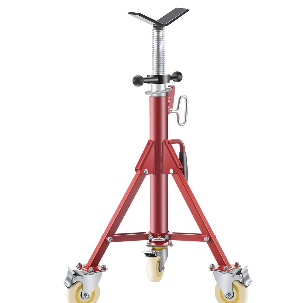 Pipe Stand, Pipe Jack Stand, V Head Pipe Stand Adjustable Height 28-52 Inch, Pipe Jack Stands with Casters 882 LB, Folding Portable Pipe Stands 1/8 To