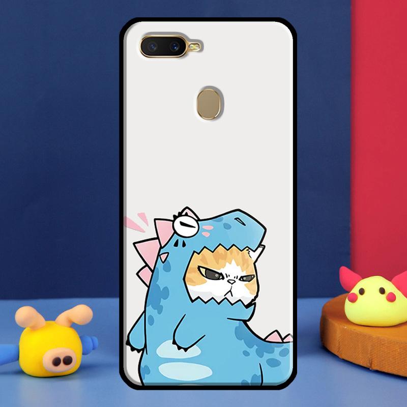 Couple Matching Cute Dinosaur Case For Oppo A16 A76 A96 A58 A78 A98 A5 A9 A91 A15 A17 A77 A52 A72 A74 A94 A54S A57S Cover