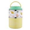 Adorable Cartoon Double-Layer Thermal Lunch Box with Spoon – 304 Stainless Steel, Ideal for Kids and Students