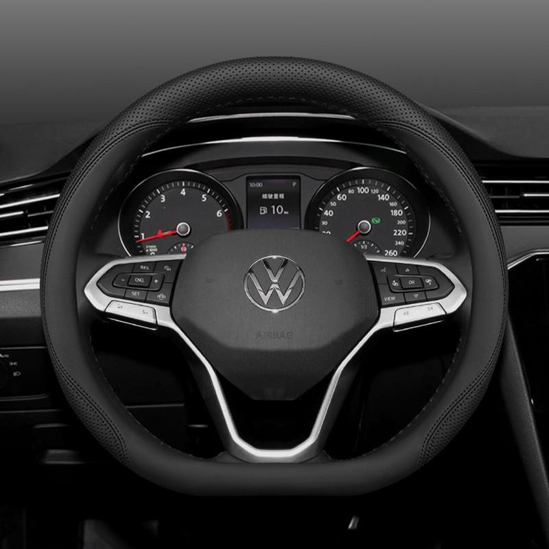 Universal Leather Steering Wheel Cover VW Golf Jetta Passat Tiguan Lavida Tharu All-Season Sport Style