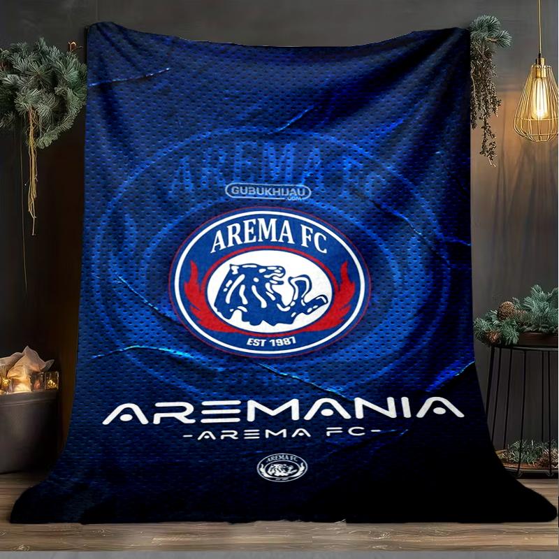 1PC Arema Football club Printed Soft Flannel Blanket Throw for Adult Bedroom Living Room Sofa Camping Travel Fan gifts Christmas Gifts