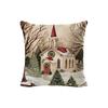New Christmas Pillowcase Christmas Snowman Living Room Decoration Linen Sofa Cushion Cover Car Waist Pillowcase Cover