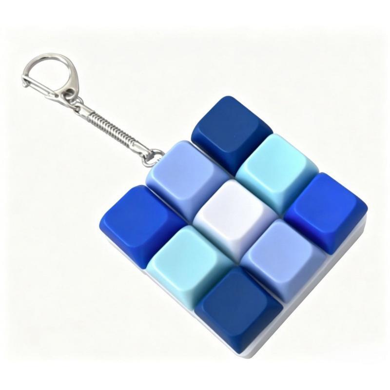 Cute Pastel Keyboard Fidget Keychain Clickable Buttons Fun Stress Relief Toy Ideal Holiday Gift for Kids Adults Office Staff