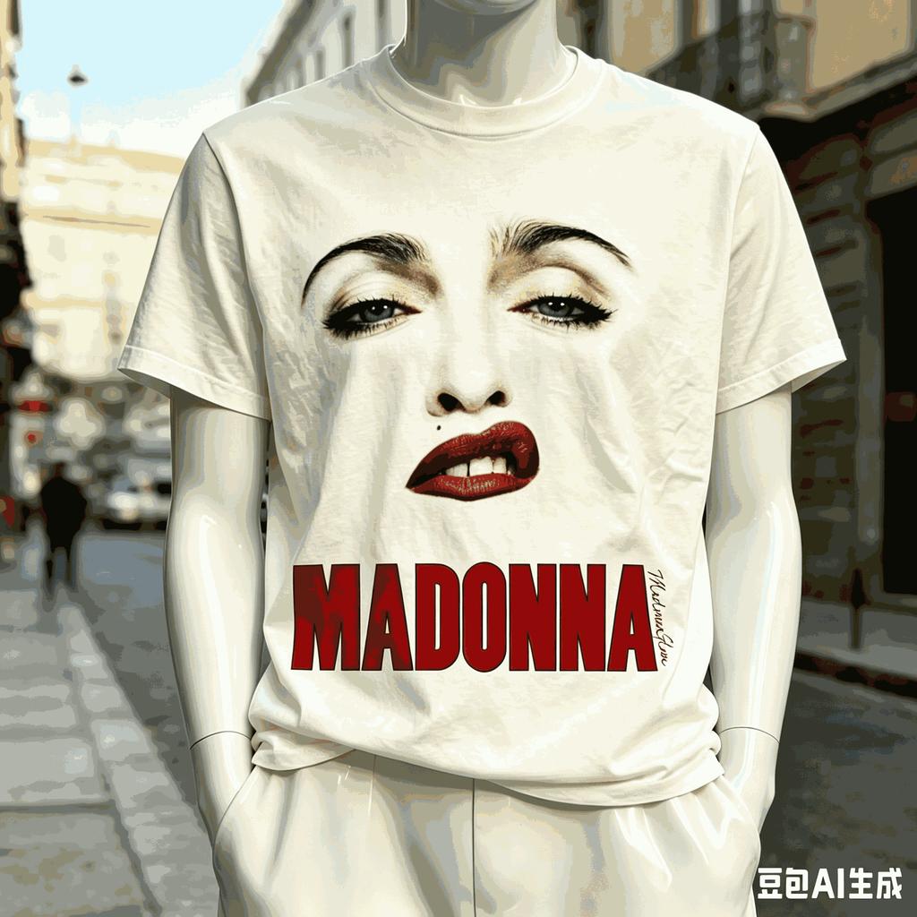 Camiseta de Algodón Transpirable Suave de Manga Corta con Estampado Gráfico de Madonna para Unisex Unisex Oversize Producto Caliente Suave