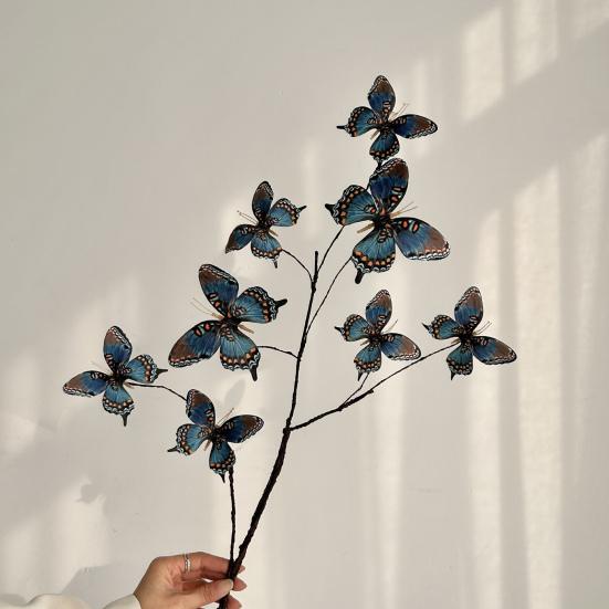 Butterfly Flower Branches Decor Handcrafted Silk Flower Arrangement
